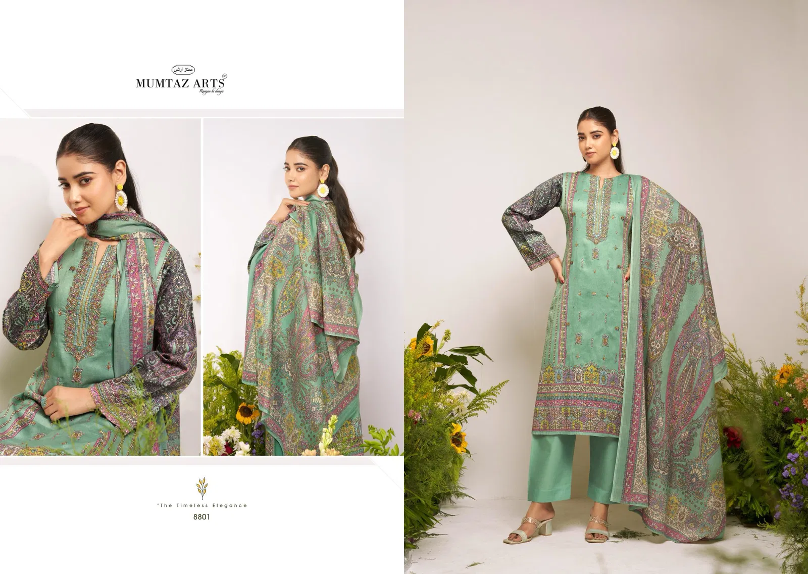 Mumtaz Flower Valley Series 8801 Digital Printed Dress Material at Wholesale